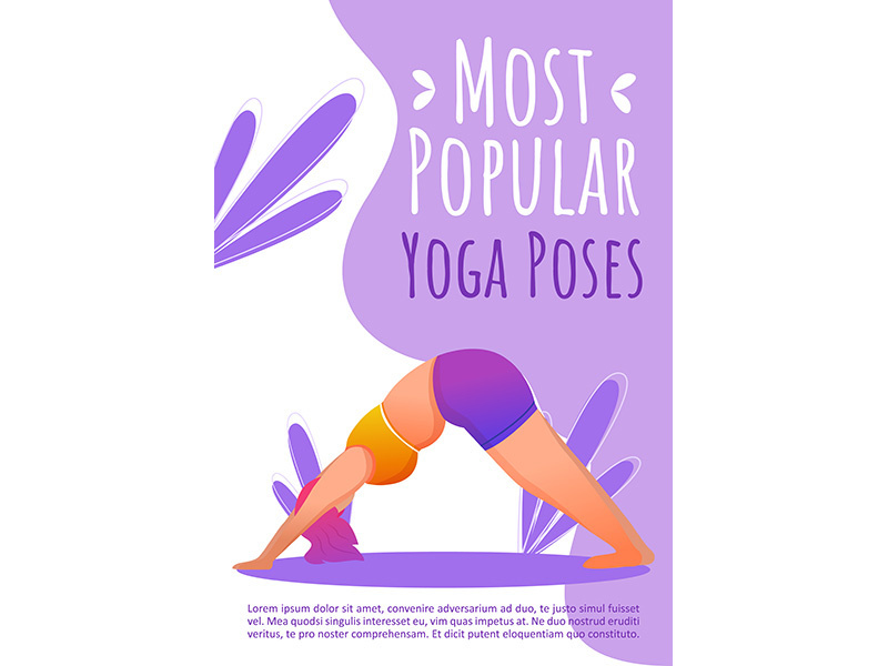 Most popular yoga poses brochure template