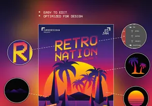 Retro Nation Arcade Flyer Template - PSD
