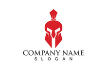 Spartan gladiator helmet logo vector