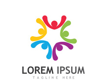 People social community logo design with creative idea