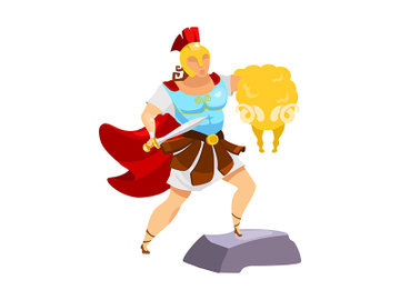 Jason with golden fleece flat vector illustration preview picture