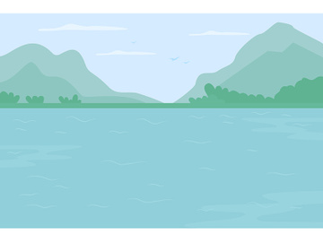 Mountain river flat color vector illustration preview picture