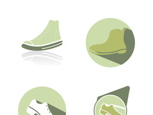 Icon shoe logo concept vector sneaker template shoes shop design