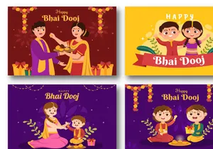15 Bhai Dooj Indian Festival Celebration Illustration