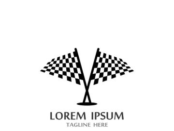 Creative and modern racing flag logo design. preview picture