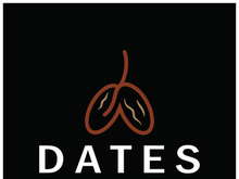 Date palm fruit plant logo design with leaves,seeds and date palm tree isolated background exotic organic plant.