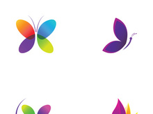 Beautiful and colorful butterfly creative logo design.