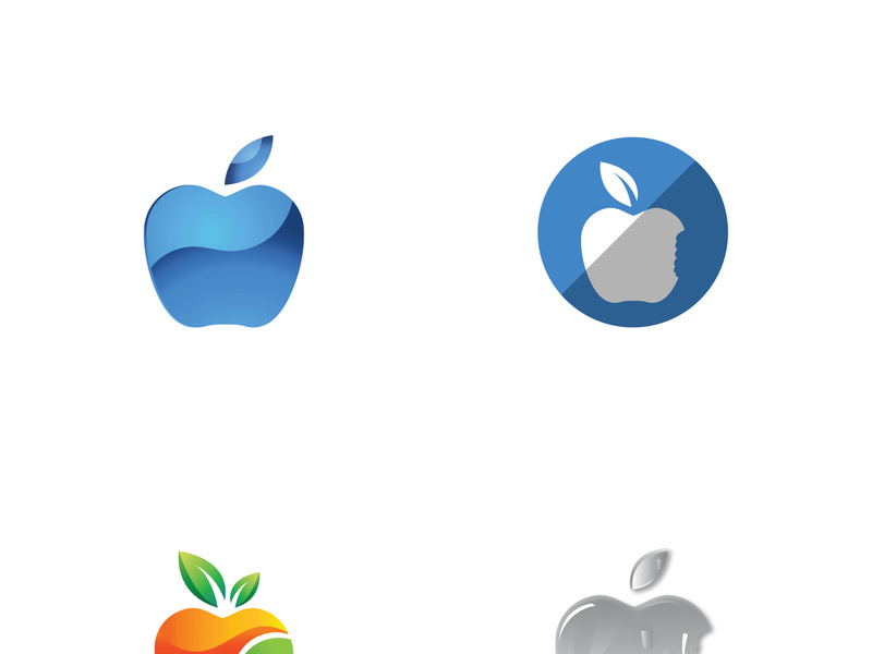 Colorful apple fruit logo design.