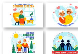 10 World Senior Citizen Day Illustration