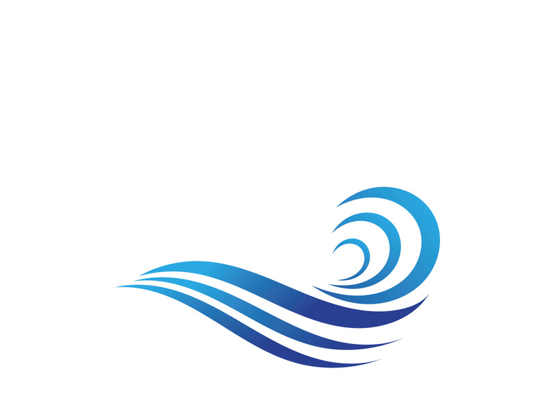 Water wave icon vector template logo