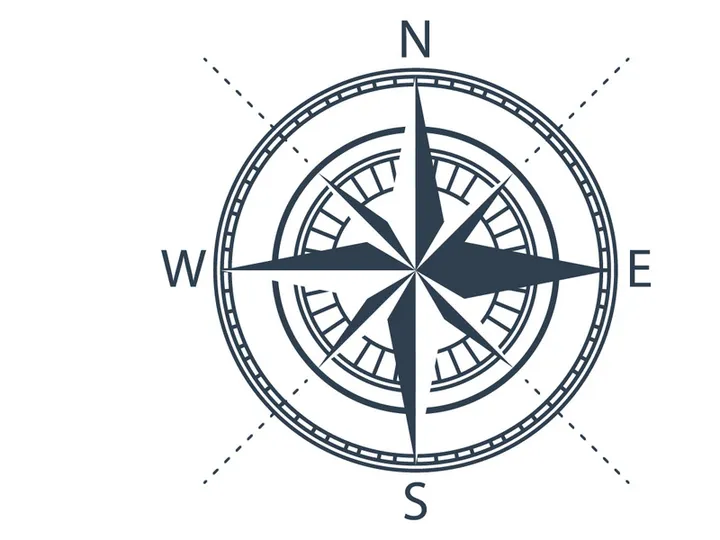 navigation compass for travel and degree vector