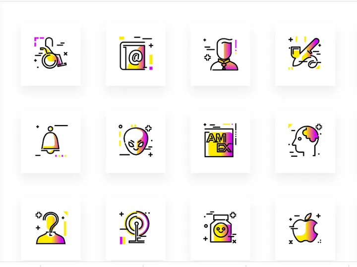 Free Interactive SVG Gradient Iconpack