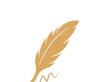 Feather quill design icon and logo illustration classic stationery