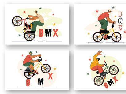 9 BMX Bicycle Sport Illustration