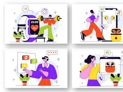 10 Smart Wearable Gadgets Illustration