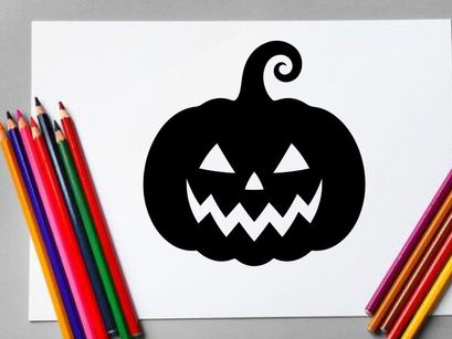 Cute Halloween Jack-o'-Lantern with Spooky Face for Fall Decor