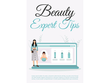 Beauty expert tips poster flat vector template preview picture
