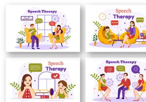12 Speech Therapy Vector Illustration