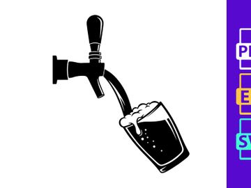 Beer Pouring from Tap Silhouette preview picture