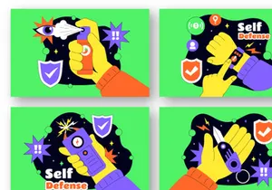 8 Self Defense Vector Illustration