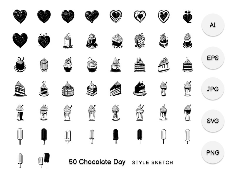 Chocolate Day Element Draw Black