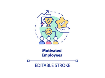 Motivated employees concept icon preview picture