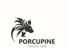 Porcupine logo design. animal vintage minimalist logo Hedgehog modern template icon