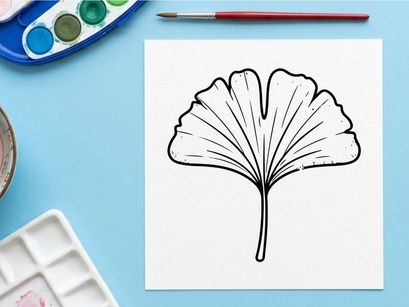 Minimalist Ginkgo Leaf Illustration for Nature and Botanical Designs. Elegant botanical artwork for eco-friendly branding and natural decor.