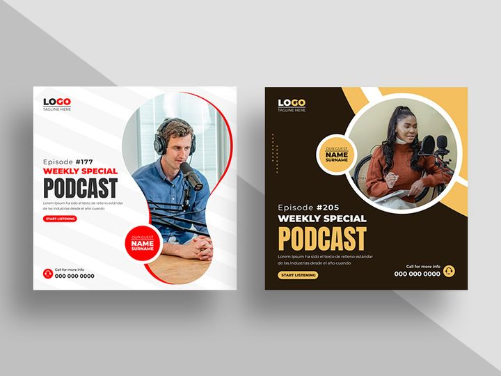 Podcast live talk show social media post Ver-1