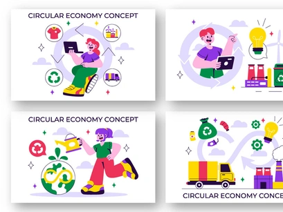 10 Circular Economy Concept Illustration