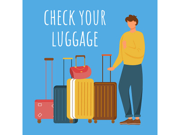 Check your luggage social media post mockup preview picture