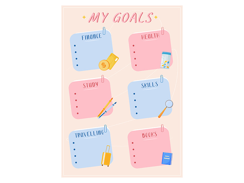 My goals creative planner page design