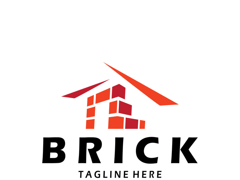 creative brick logo designs for buildings, architectural buildings, civil engineering, building materials shops