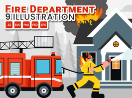 9 Fire Department or Firefighter Illustration preview picture