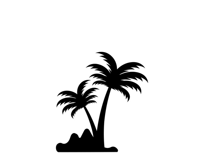 Summer palm tree logo design.