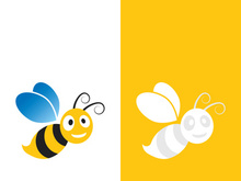 Bee logo vector icon illustration design