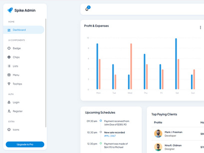 Spike Angular Free Admin Dashboard Template