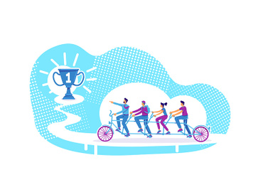 Teamwork flat concept vector illustration preview picture