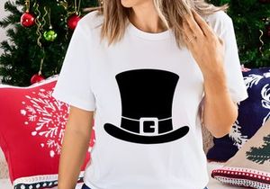 Black top hat with gold G monogram isolated on white background