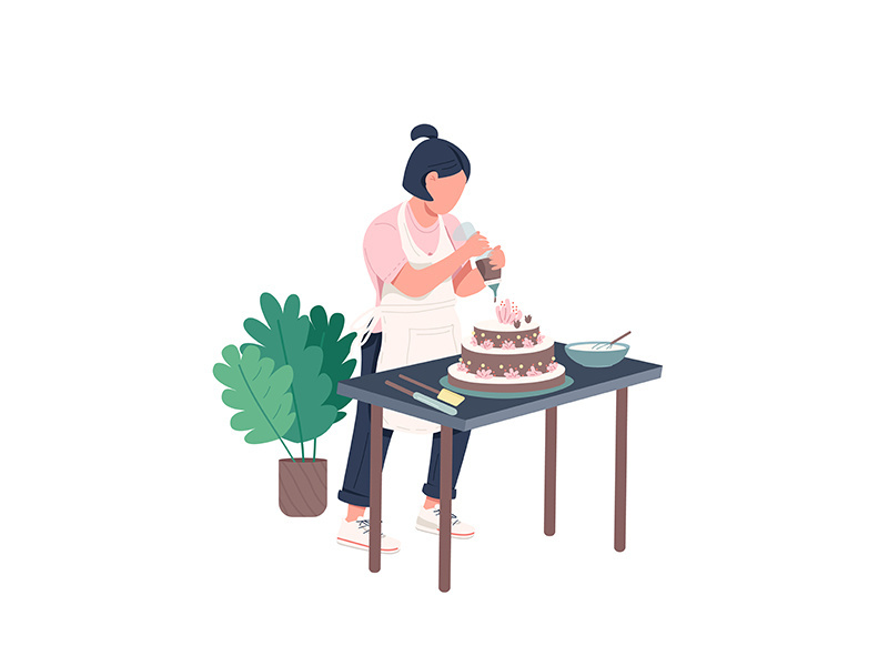 Housewife flat color vector faceless character