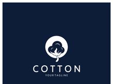 Soft natural organic cotton flower plant logo for cotton plantations, industries,business,textile,clothing and beauty,vector