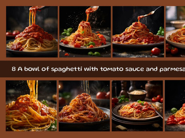 A bowl of spaghetti with tomato sauce and parmesan cheese preview picture