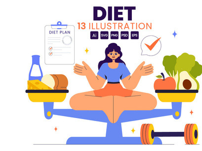 13 Healthy Diet Plan Illustration