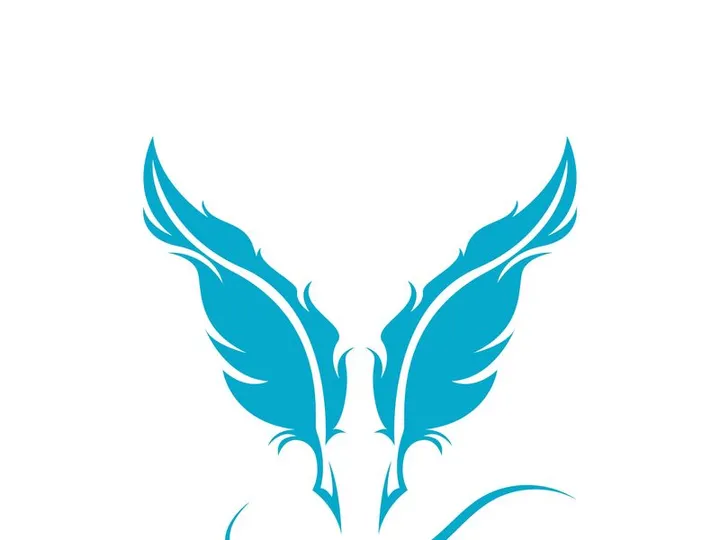 Feather quill design icon and logo illustration classic stationery