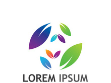 Natural green leaf logo design.