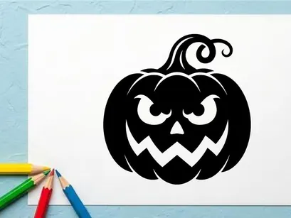 Halloween Jack-o'-lantern with a spooky carved face for festive celebrations