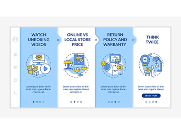 Informed shopper advices onboarding vector template preview picture