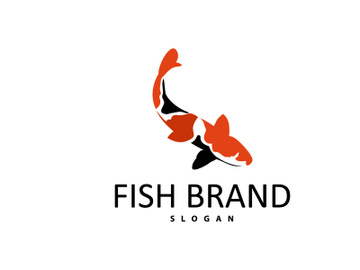 Koi Fish Logo Design, Ornamental Fish Vector preview picture