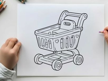 Shopping cart love vector illustration flat design