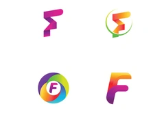 Abstract logo element initial letter F geometric shape. Minimalist and modern F Logo design. Logo can be used for branding and business cards.